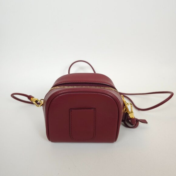 Burberry Cube Micro CB Smooth Mini Bag Red Leather Gold Lock & Key Italy - Picture 7 of 15